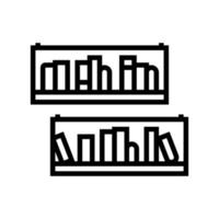 ilustração vetorial de ícone de linha de móveis de estante vetor