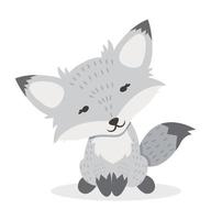 vetor de desenho animado de raposa branca