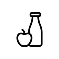 vetor de ícone de comida saudável. ilustração de símbolo de contorno isolado