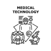 ilustração do preto do conceito de tecnologia médica vetor