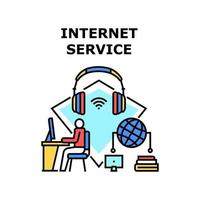 ilustração de cores do conceito de vetor de serviço de internet