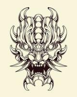 vector oni máscara tatuagem tribal