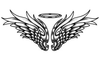 vector tatuagem tribal de asas de anjo