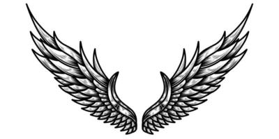 vector tatuagem tribal de asas de anjo