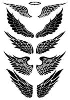 vector tatuagem tribal de asas de anjo