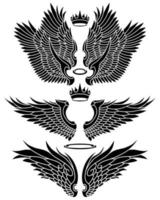 vector tatuagem tribal de asas de anjo