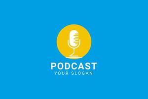 podcast. ilustração vetorial plana, ícone, design de logotipo vetor