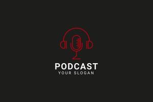 podcast. ilustração vetorial plana, ícone, design de logotipo vetor