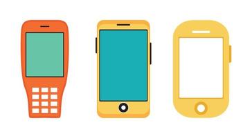 conjunto de ícone do telefone móvel, ilustração plana de conjunto de ícones do telefone móvel. vetor