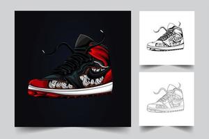 ilustração de arte de sapatos vetor