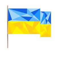 ilustração em vetor da bandeira nacional ucraniana em estilo poligonal geométrico. pode ser usado para costura de quilt, patchwork, web design, postagem em rede social, pôsteres, cartões, banners.
