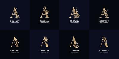 carta de coleção um logotipo com design de ornamento de luxo vetor