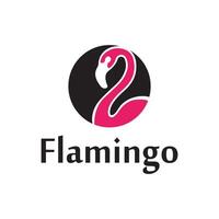 vetor de conceito de design de logotipo flamingo icônico, modelo de logotipo de pássaro flamingo