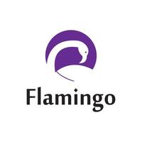 vetor de conceito de design de logotipo flamingo icônico, modelo de logotipo de pássaro flamingo