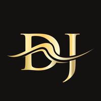 letra dj logo design monograma negócios e logotipo da empresa vetor