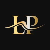 carta lp logo design monograma negócios e logotipo da empresa vetor