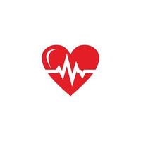 ícone vermelho da frequência cardíaca - monitor de saúde vetor