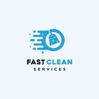 limpeza de casa, conceito de design de logotipo rápido de serviço, vetor de modelo