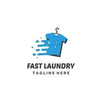 modelo de design de logotipo de lavanderia rápida de entrega vetor