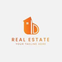 design de logotipo imobiliário moderno, logotipo doméstico pode ser usado para ícone, marca, identidade, construção, arquitetura e empresa de negócios vetor