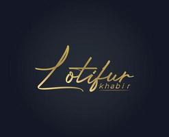assinaturas por modelos vetoriais de design de logotipo lotifur khabir vetor