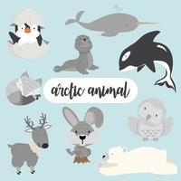 conjunto de animais árticos vetor