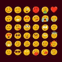 grande conjunto de ícones emoticons. conjunto de emoji de desenho animado. conjunto de emoticons vetoriais vetor