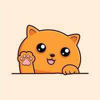 desenho animado de gato laranja - vetor de peões de mão de gato fofo acenando