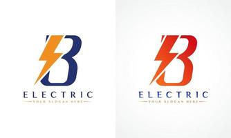 logotipo da letra b com design vetorial de raio e trovão. parafuso elétrico letra b logotipo ilustração em vetor. vetor