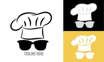 design de vetor de logotipo de chapéu de chef. emblema de identidade de marca