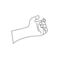 mão humana, gesticulando. ilustração de rabisco isolado vetorial linear vetor