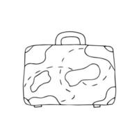 bolsa para viagem doodle de ilustração preto e branco vetor