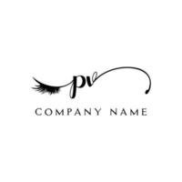 inicial pv logotipo caligrafia salão de beleza moda moderno carta de luxo vetor