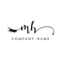 inicial mh logotipo caligrafia salão de beleza moda moderno carta de luxo vetor