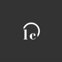 logotipo monograma inicial lc com design de linha de círculo criativo vetor