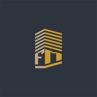 ideias de logotipo imobiliário monograma inicial fm vetor