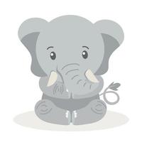 elefante bebê fofo sentado vetor