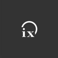ix logotipo inicial do monograma com design de linha de círculo criativo vetor