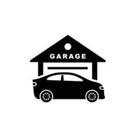vetor de ícone plano simples de garagem de carro