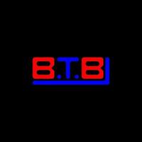 design criativo do logotipo da carta btb com gráfico vetorial, logotipo simples e moderno do btb. vetor