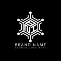 conceito de logotipo de letra de iniciais de monograma de tecnologia criativa bni. bni design de logotipo de carta de polígono de vetor abstrato plano exclusivo e moderno.