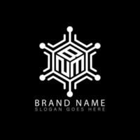 conceito de logotipo de letra de iniciais de monograma de tecnologia criativa bnm. bnm design de logotipo de carta de polígono de vetor abstrato plano exclusivo e moderno.