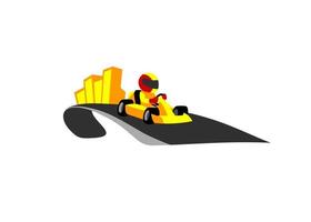 logotipo do esporte do circuito da cidade de corrida de gokart vetor