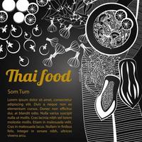menu de comida tailandesa isolado som tum vetor