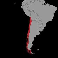 pin mapa com bandeira do Chile no mapa do mundo. ilustração vetorial. vetor