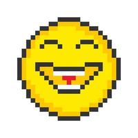 ícone de rosto feliz. emoticons de pixel art. ilustração vetorial. vetor