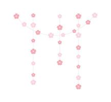 flor de cerejeira pendurado guirlanda ilustração vetorial. elemento de design floral frame bunting. vetor