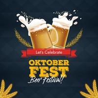 fundo de festival de cerveja oktoberfest desenhado à mão realista vetor