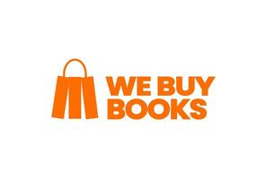 printwe buy books logo minimalista com cor laranja, perfeito para negócios da empresa, marketing, loja online, loja vetor