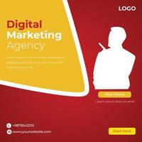 vetor de design de post de mídia social de marketing de negócios digitais. design de postagem de mídia social digital.